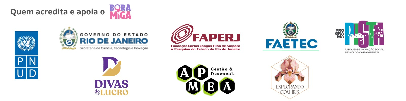 Selo de apoio — Governo do RJ, FAPERJ e PISTA