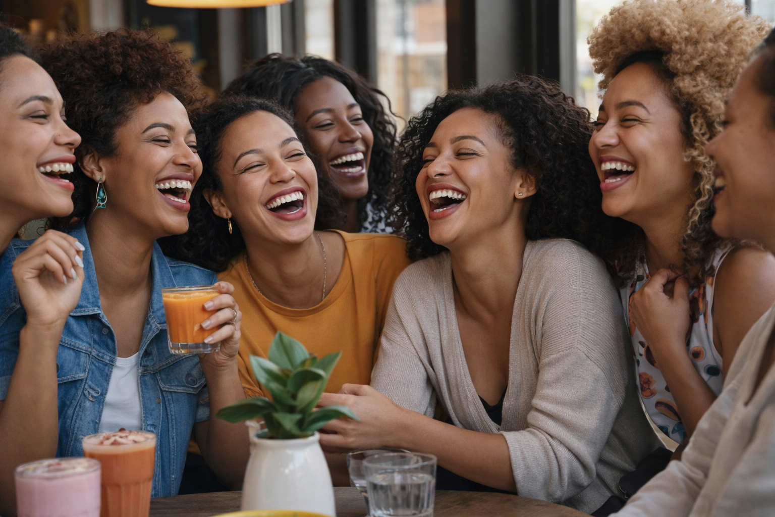 Mulheres em descontração e amizade